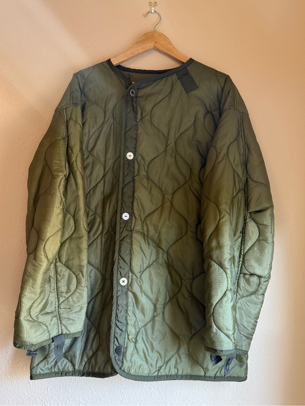 Vintage Quilted Olive Green Men's Liner Jacket